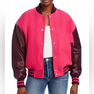 New*Good American Varsity Bomber Jacket~ XLARGE ~ in potion love colors